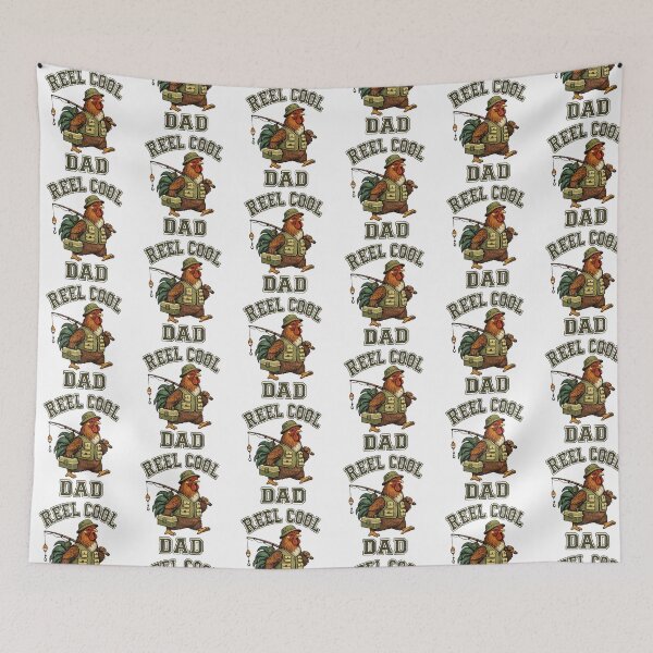 Item preview, Reel Cool Dad rooster Fishing Retro designed and sold by QuiteOrbit.