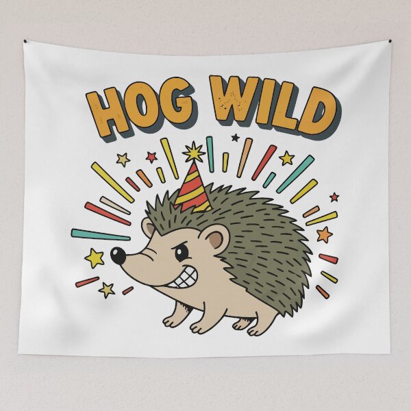 Item preview, Funny Hedgehog Hog Wild Party Animal designed and sold by Amir Faysal.