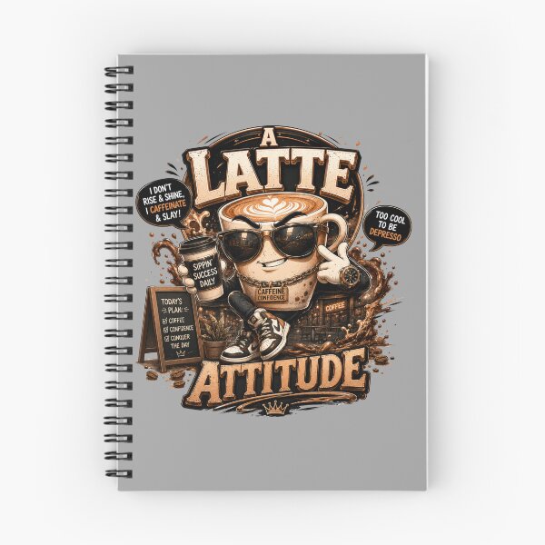 Item preview, A Latte Attitude Funny Coffee Quote designed and sold by pradeepvisuals.