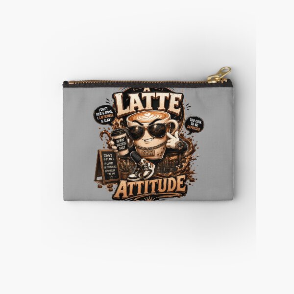 Item preview, A Latte Attitude Funny Coffee Quote designed and sold by pradeepvisuals.