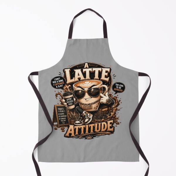 Item preview, A Latte Attitude Funny Coffee Quote designed and sold by pradeepvisuals.