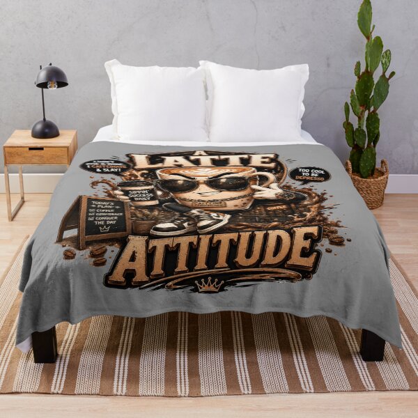 Item preview, A Latte Attitude Funny Coffee Quote designed and sold by pradeepvisuals.
