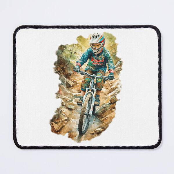 Item preview, Watercolor Downhill Mountain Biker Portrait designed and sold by joinertees.