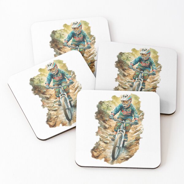 Item preview, Watercolor Downhill Mountain Biker Portrait designed and sold by joinertees.