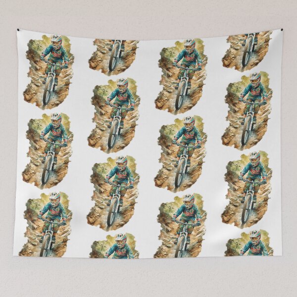 Item preview, Watercolor Downhill Mountain Biker Portrait designed and sold by joinertees.