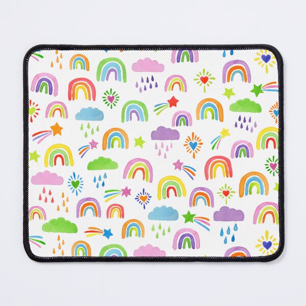Item preview, Rainbow Parade Colorful Nursery Clouds Stars Hearts Baby/Kids on White designed and sold by Moritza Jarman Design.