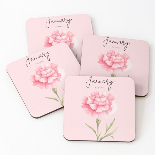 Item preview, January Birth Flower Carnation Aesthetic Floral Graphic designed and sold by Cozy Moss Studio.