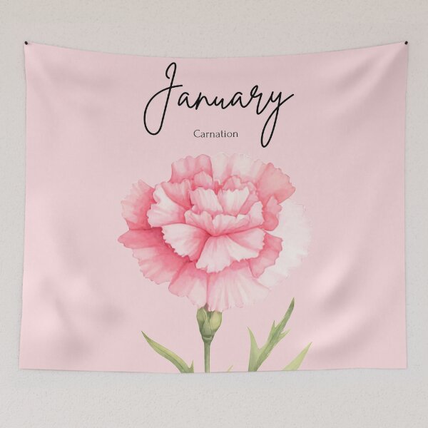 Item preview, January Birth Flower Carnation Aesthetic Floral Graphic designed and sold by Cozy Moss Studio.