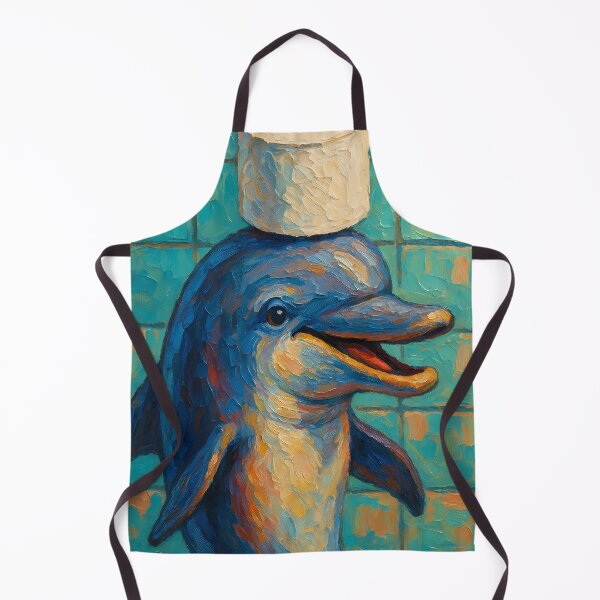 Item preview, Abstract Impasto Painting of Dolphin's Playful Balance | Whimsical Cute Dolphin Illustration | Colorful Modern Coastal Animal Wall Art Print designed and sold by PaintedPixels01.