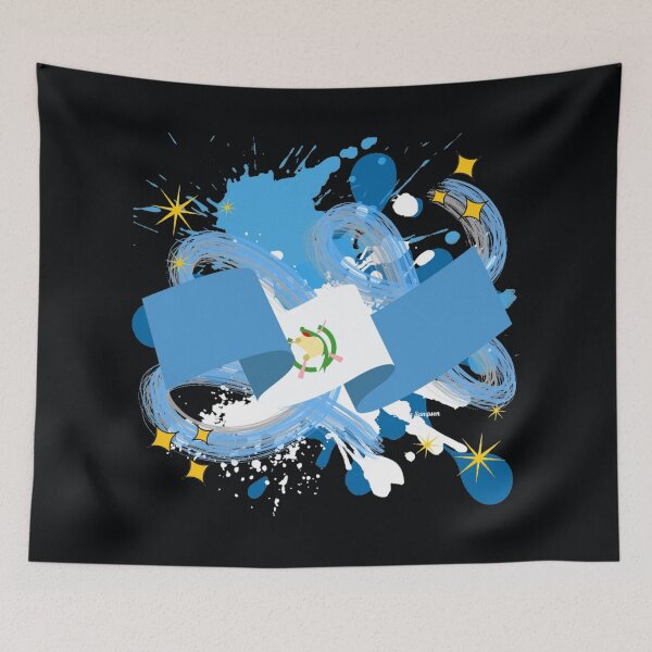 Item preview, Guatemalan Flag with paint splatter 2 designed and sold by artbyomega.