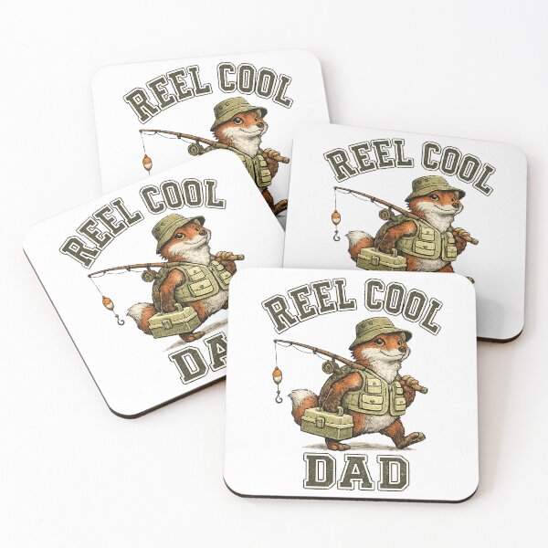 Item preview, Fox Fishing Gift for Dad Retro Style designed and sold by QuiteOrbit.