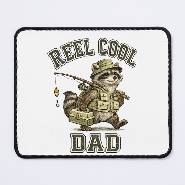 Item preview, Vintage Reel Cool Dad Fishing Raccoon designed and sold by QuiteOrbit.
