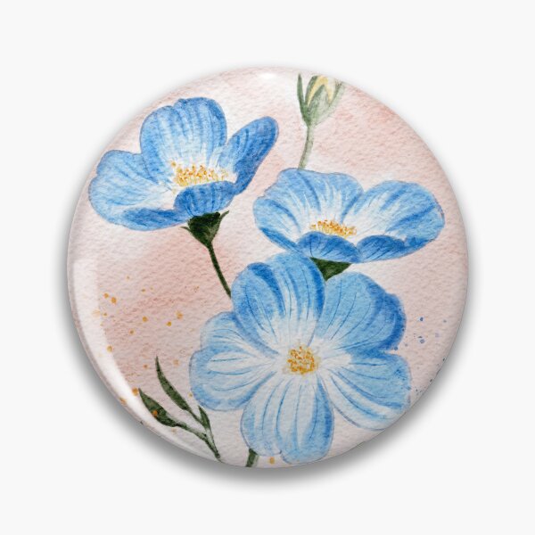 Item preview, Watercolor Blue Flax Flowers Botanical Illustration designed and sold by LafinaArt.