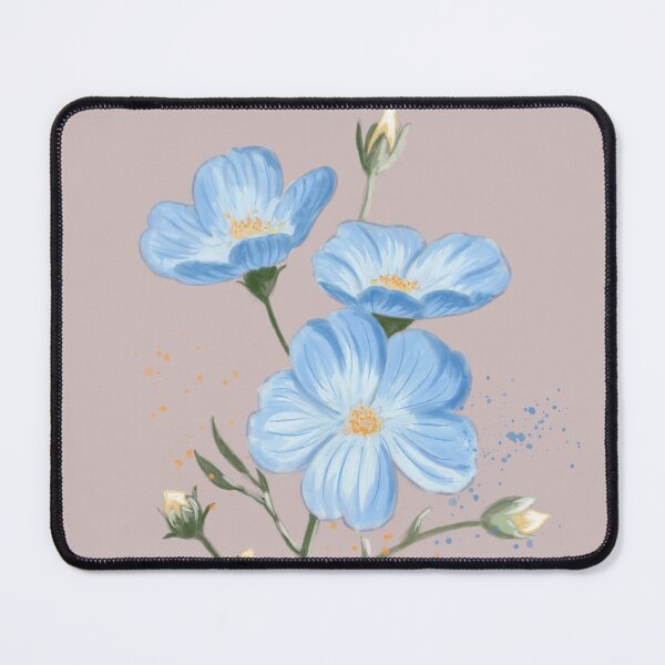 Item preview, Watercolor Blue Flax Flowers Botanical Illustration designed and sold by LafinaArt.