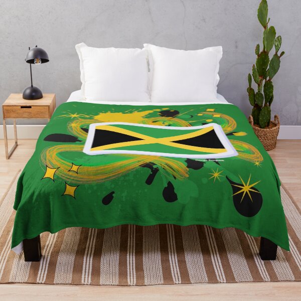 Item preview, Jamaican Flag with paint splatter 2 designed and sold by artbyomega.