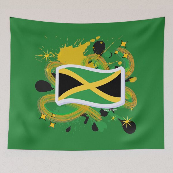 Item preview, Jamaican Flag with paint splatter 2 designed and sold by artbyomega.