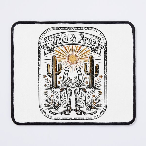 Item preview, Wild and Free Vintage Cowboy Boots Western Desert Graphic designed and sold by BumbleBloom7.