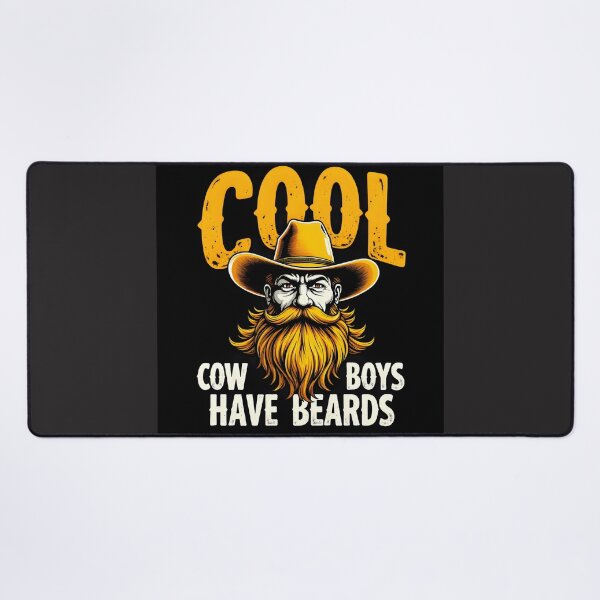 Item preview, Cool Cowboys Have Beards Graphic Poster: Minimalist Western Typography Print designed and sold by Creative-RE.