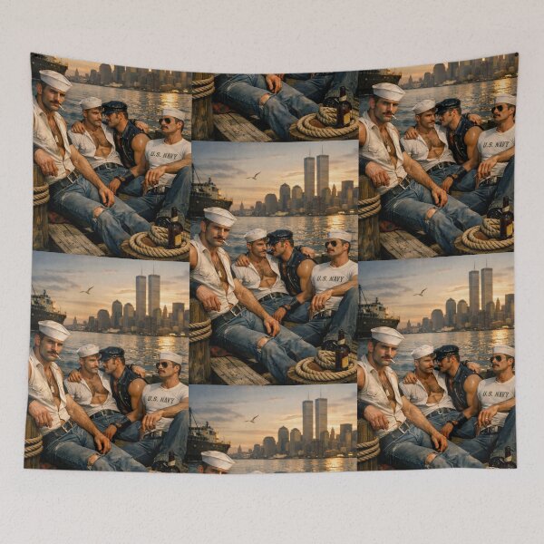 Item preview, 1970's Hudson River Gay Sailors Cruise Hyperrealism Series Gay Art designed and sold by ItsAKinkThing.
