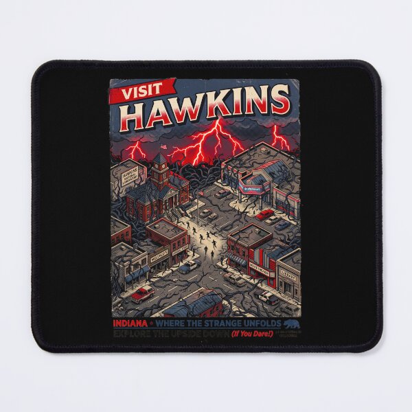 Item preview, Visit Hawkins – Vintage Travel Poster designed and sold by AtlasofLegends.