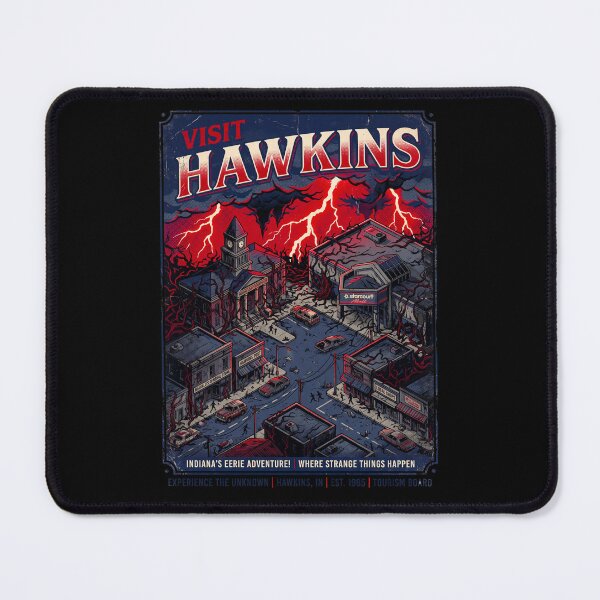 Item preview, Visit Hawkins – Vintage Travel Poster designed and sold by AtlasofLegends.