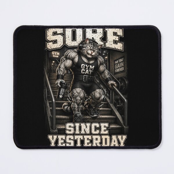 Item preview, Sore Since Yesterday Funny Gym Cat Bodybuilding T-Shirt designed and sold by Digistore1221.