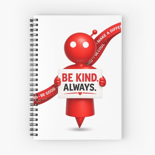 Item preview, Be Kind Always Red Robot T-Shirt | Cute 3D Inspirational PNG Design designed and sold by Saeed  Ahmad.