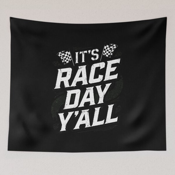 Item preview, It_s Race Day Y_all Dirt Track Racing Checkered Flag designed and sold by Honest-Weirdo.