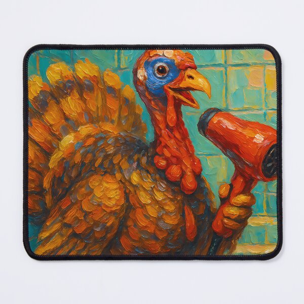 Item preview, Abstract Impasto Painting of Turkey Bathroom Concert | Whimsical Singing Turkey Illustration | Colorful Modern Farmhouse Bathroom Wall Art Print designed and sold by PaintedPixels01.
