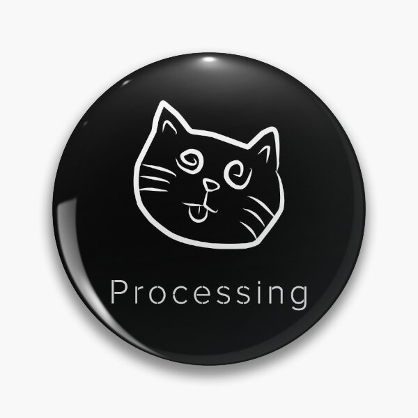 Item preview, Processing Dizzy Cat Minimalist Design designed and sold by ContigoART.