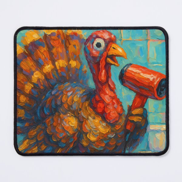 Item preview, Abstract Impasto Painting of Turkey Bathroom Concert | Whimsical Singing Turkey Illustration | Colorful Modern Farmhouse Bathroom Wall Art Print designed and sold by PaintedPixels01.