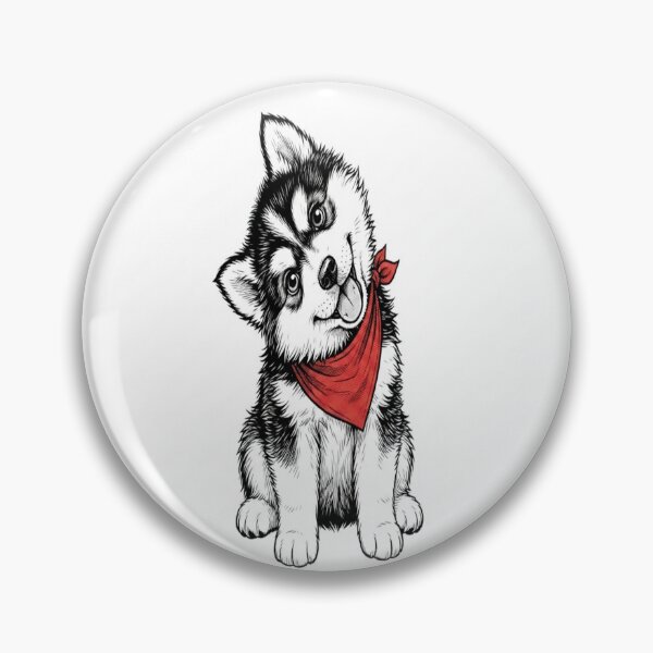 Item preview, Cute Husky Puppy with Red Bandana Illustration designed and sold by Nakrisa.
