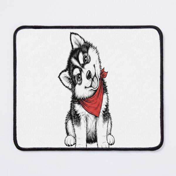 Item preview, Cute Husky Puppy with Red Bandana Illustration designed and sold by Nakrisa.