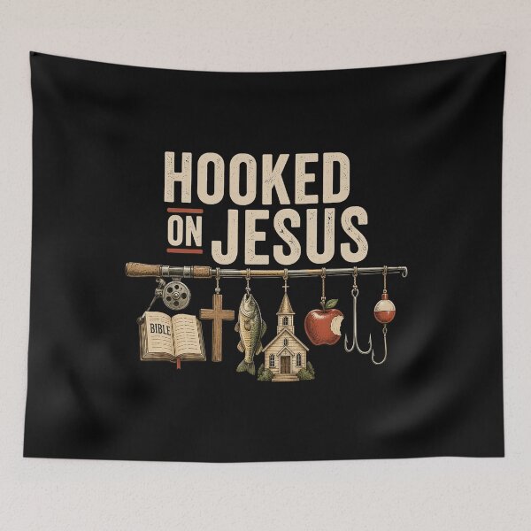 Item preview, Christian Faith Fishing Hooked On Jesus designed and sold by OlakunleOloroz.