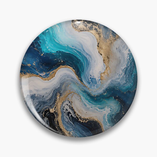 Item preview, Ocean Tide & Gold Leaf Fluid Art  designed and sold by Jaideep Walia.