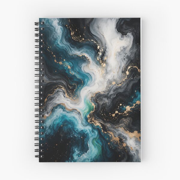 Item preview, Midnight Ocean & Gold Marble Abstract designed and sold by Jaideep Walia.