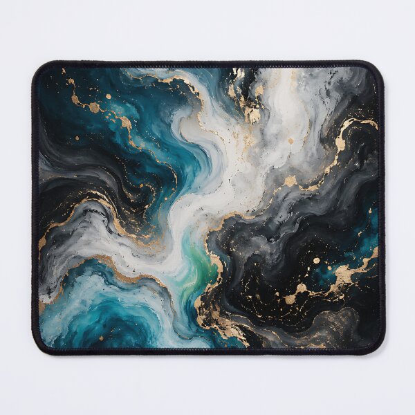 Item preview, Midnight Ocean & Gold Marble Abstract designed and sold by Jaideep Walia.