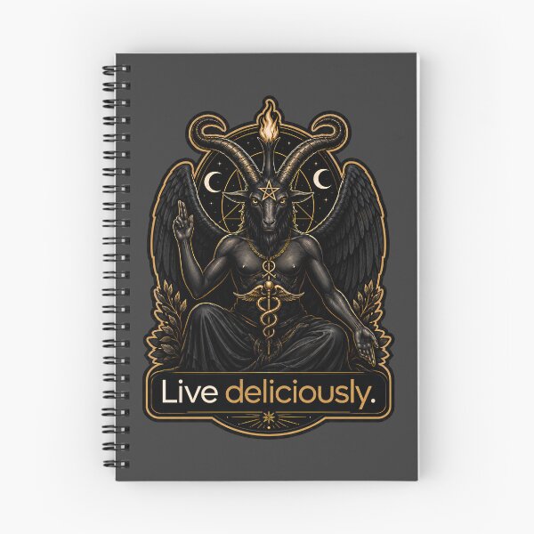 Item preview, Live Deliciously Baphomet Occult Gothic Esoteric Art Print designed and sold by PinUpPizzazz.