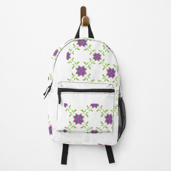 Item preview, Elegant Seamless Floral Vine Pattern with Geometric Flowers on White Background designed and sold by AjjimaJKM.