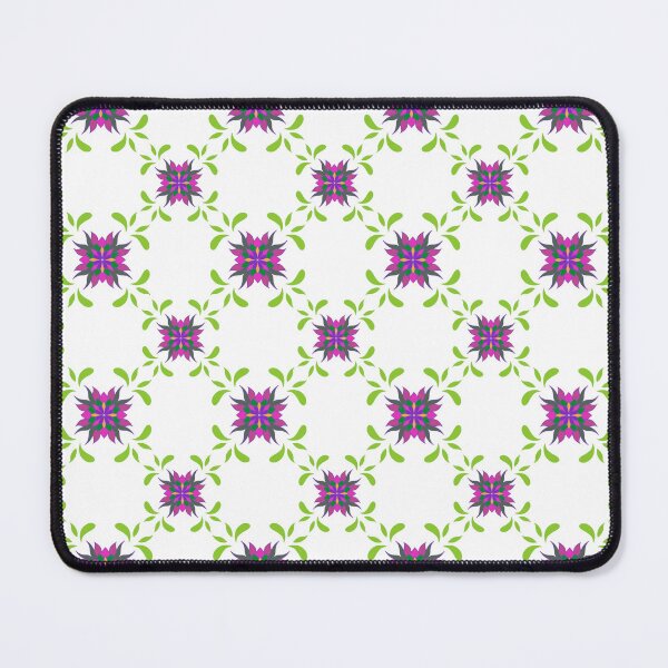 Item preview, Elegant Seamless Floral Vine Pattern with Geometric Flowers on White Background designed and sold by AjjimaJKM.