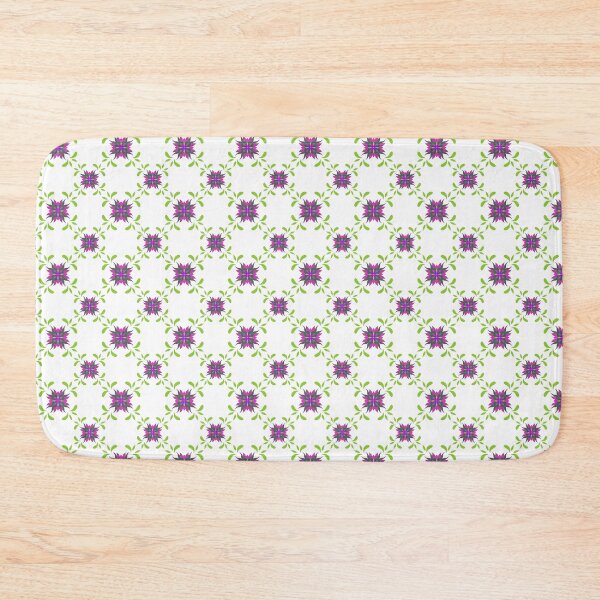 Item preview, Elegant Seamless Floral Vine Pattern with Geometric Flowers on White Background designed and sold by AjjimaJKM.