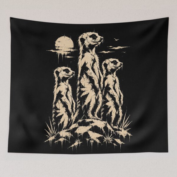 Item preview, Geometric Meerkat Family - Vintage Wildlife Shirt designed and sold by JonelCrafts.