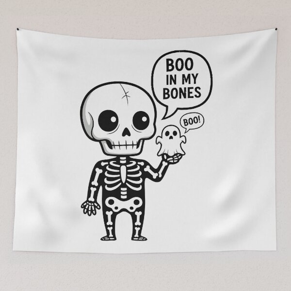 Item preview, Cute Skeleton Boo In My Bones Halloween designed and sold by Amir Faysal.