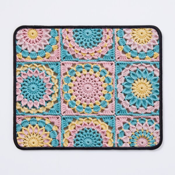 Item preview, Pastel Crochet Flower Square Pink Blue Yellow designed and sold by LuisWorks.