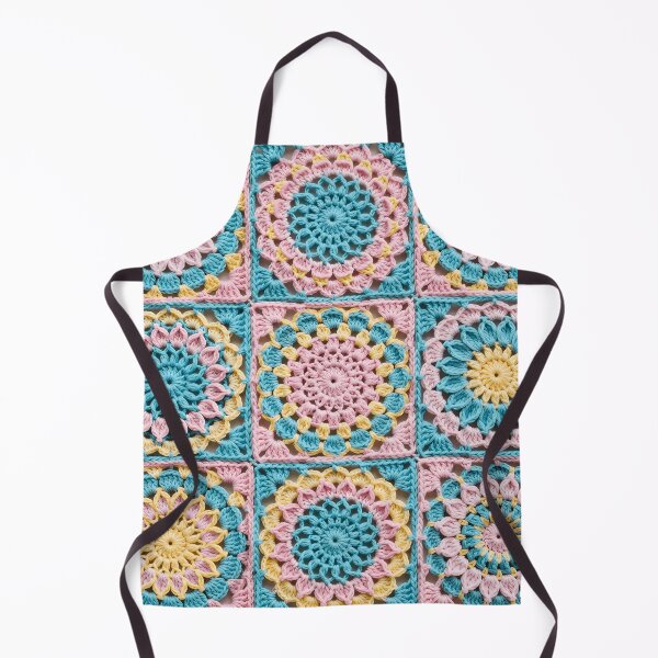 Item preview, Pastel Crochet Flower Square Pink Blue Yellow designed and sold by LuisWorks.