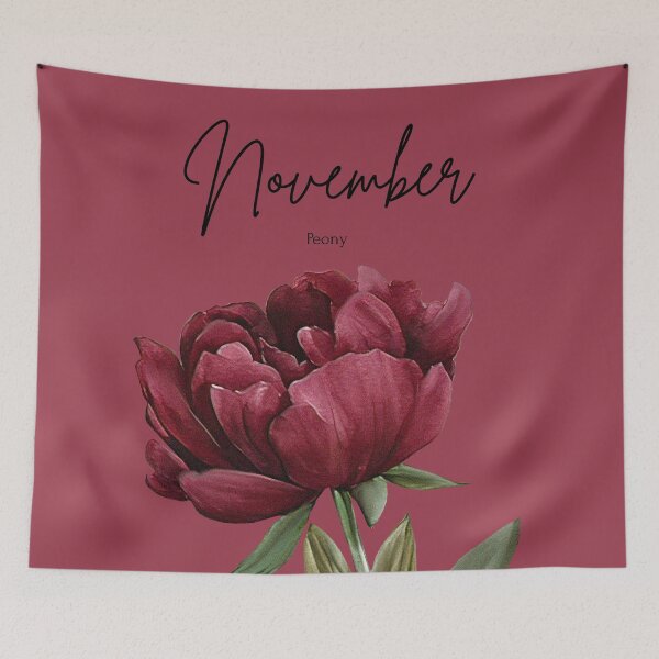 Item preview, November Birth Flower Peony Lush Elegant Floral Graphic designed and sold by Cozy Moss Studio.