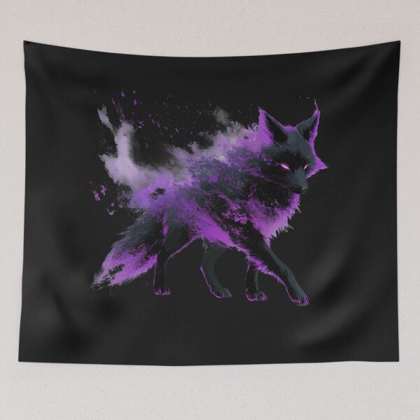 Item preview, Cyberpunk Neon Kitsune Fox  - Ultraviolet Cosmic Goth designed and sold by Artmugic.