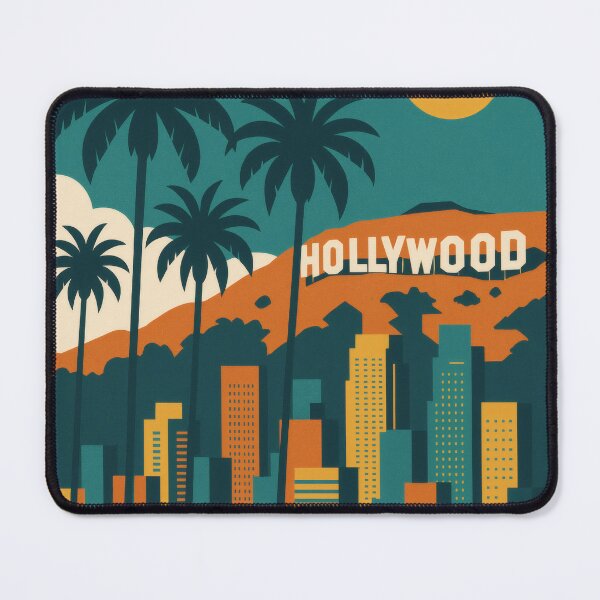Item preview, Retro Pop Art Poster Illustration of Los Angeles | Bold California City Print with Hollywood Sign, Palm Trees & Downtown Skyline | Vintage West Coast Travel Wall Art Decor designed and sold by PaintedPixels01.