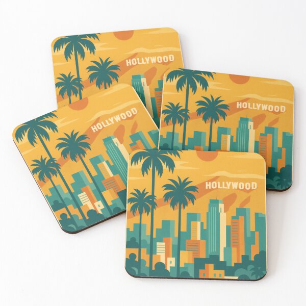 Item preview, Retro Pop Art Poster Illustration of Los Angeles | Bold California City Print with Hollywood Sign, Palm Trees & Downtown Skyline | Vintage West Coast Travel Wall Art Decor designed and sold by PaintedPixels01.