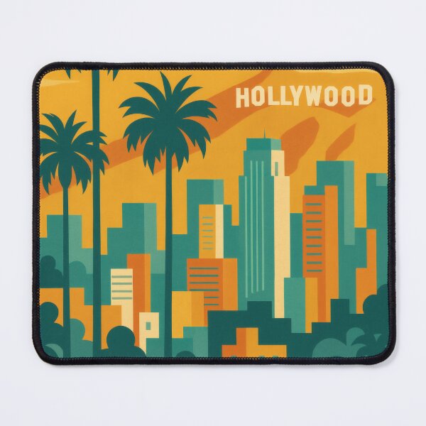 Item preview, Retro Pop Art Poster Illustration of Los Angeles | Bold California City Print with Hollywood Sign, Palm Trees & Downtown Skyline | Vintage West Coast Travel Wall Art Decor designed and sold by PaintedPixels01.